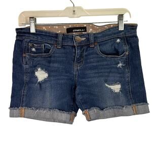 O'Neill Distressed Cuffed Jean Shorts Size 3